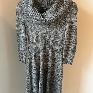 Spense Women’s Black & White Cowl Neck Sweater Dress Size SP | Warm & Cozy